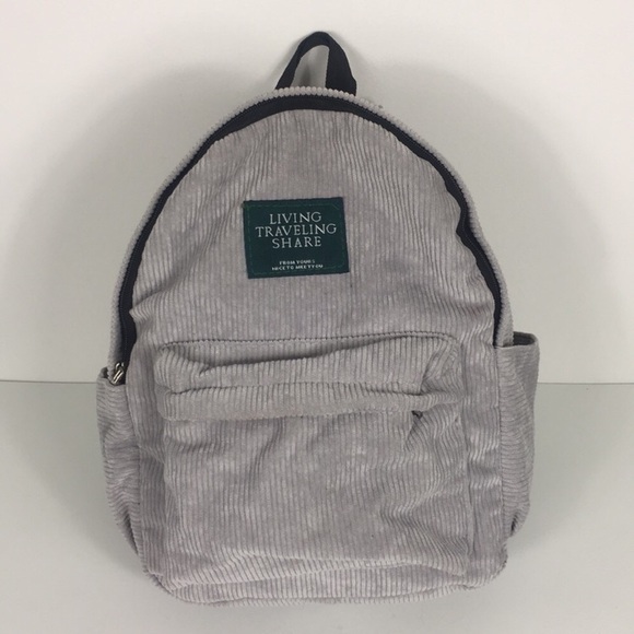 Grey corduroy backpack Clearance